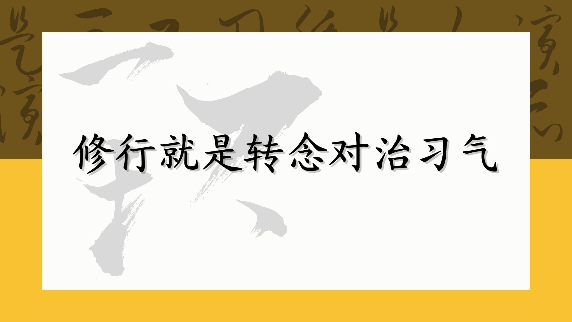 修行就是转念对治习气