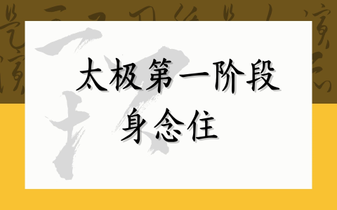 太极第一阶段——身念住