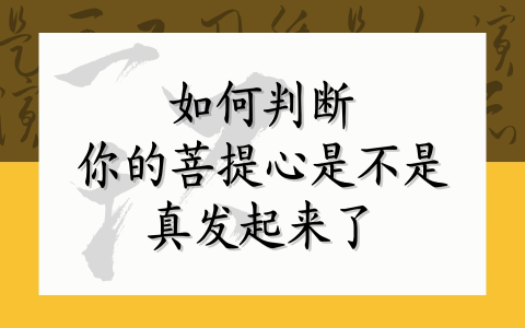 如何判断你的菩提心是不是真发起来了