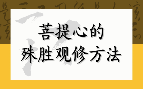 菩提心的殊胜观修方法