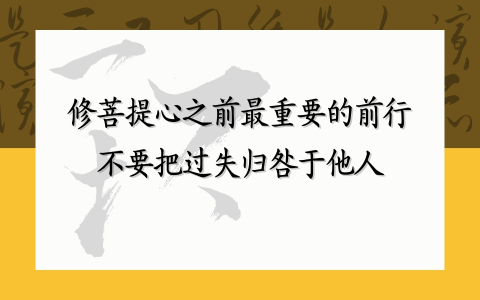 修菩提心之前最重要的前行——不要把过失归咎于他人