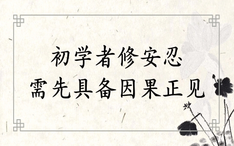 初学者修安忍 需先具备因果正见