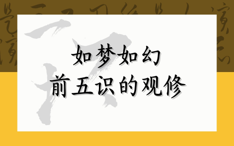 如梦如幻——前五识的观修