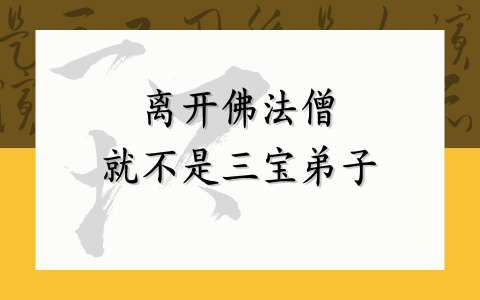 离开佛法僧 就不是三宝弟子